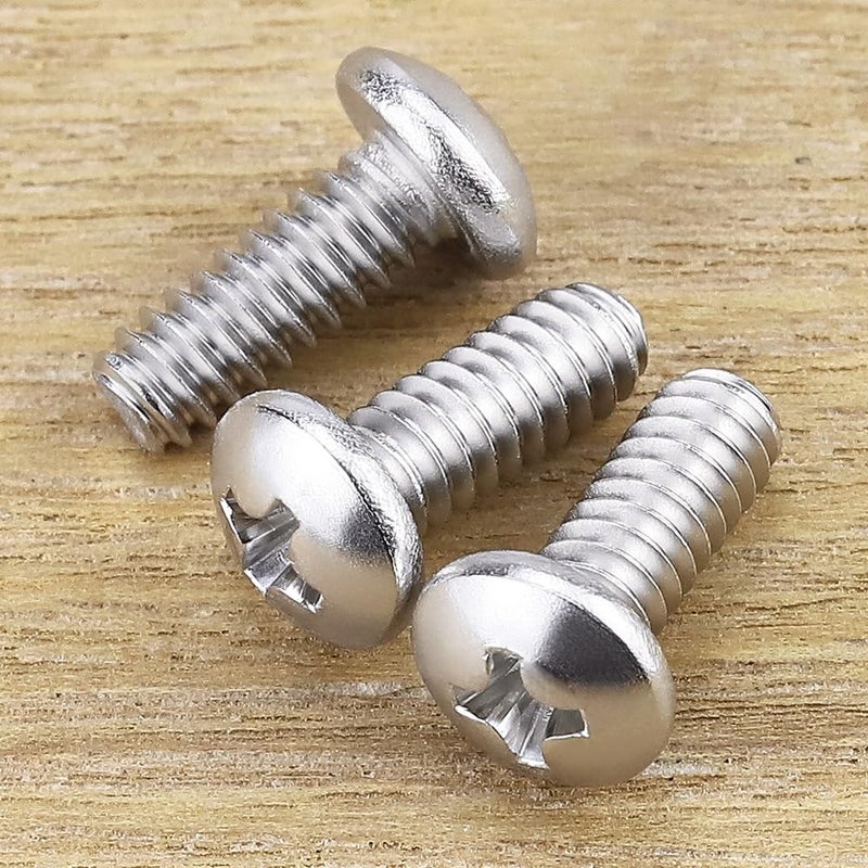 EASTLO #8-32 x 1/4" Pan Head Machine Screw, Phillips Drive, 304 Stainless Steel 18-8, Bright Finish, Fully Machine Thread, 100 Pcs - Image 2
